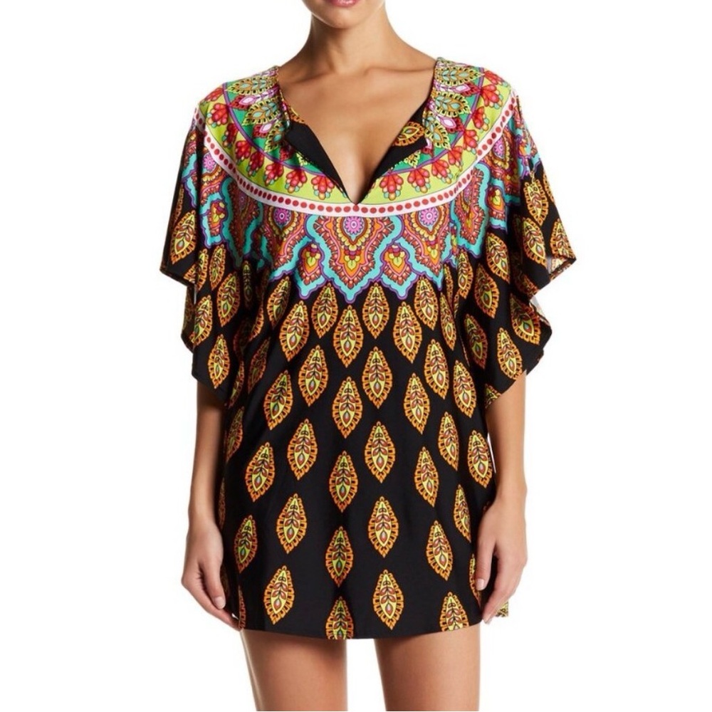Trina Turk Moroccan Medallion Swim Cover-up Caftan 
L Palm Springs Vintage Vibes